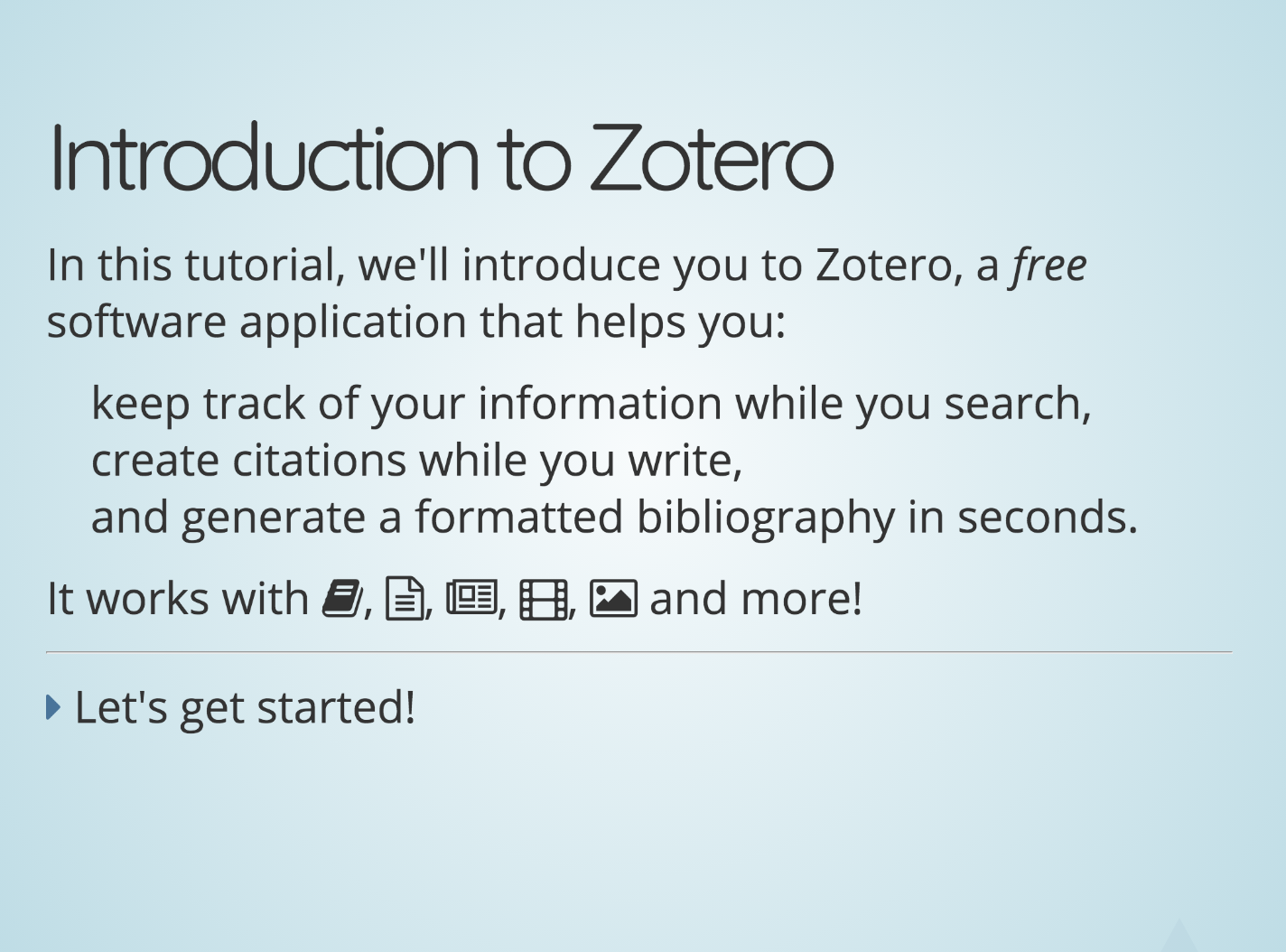 Getting Started with Zotero